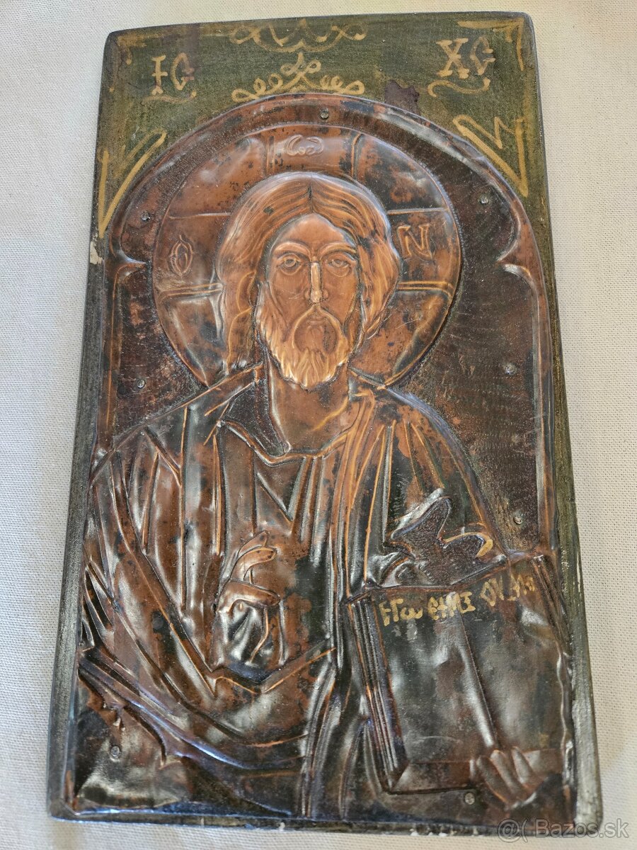 Starožitný obraz cena 25€/17x29cm/ kombinácia drevo-kov