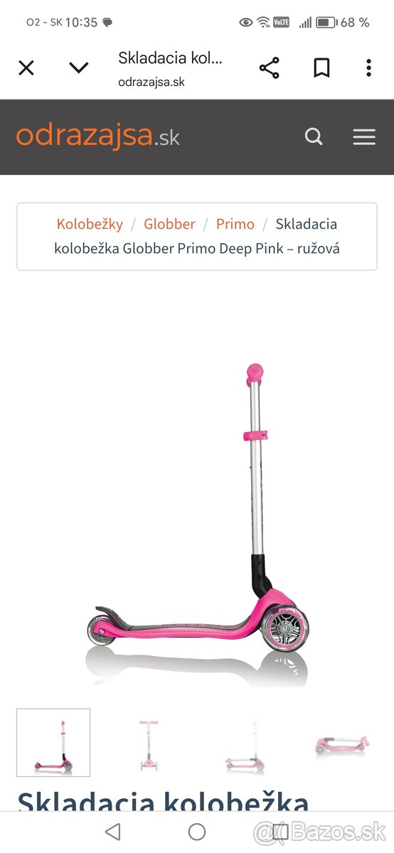 Kolobežka Globber Primo ružová