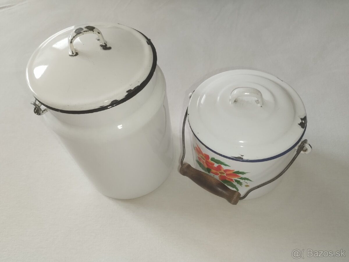 Smaltované nádoby na mlieko