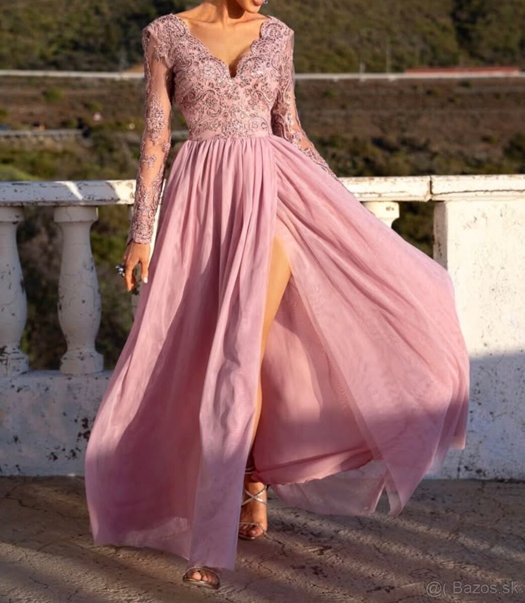 Ružové spoločenské šaty L a S