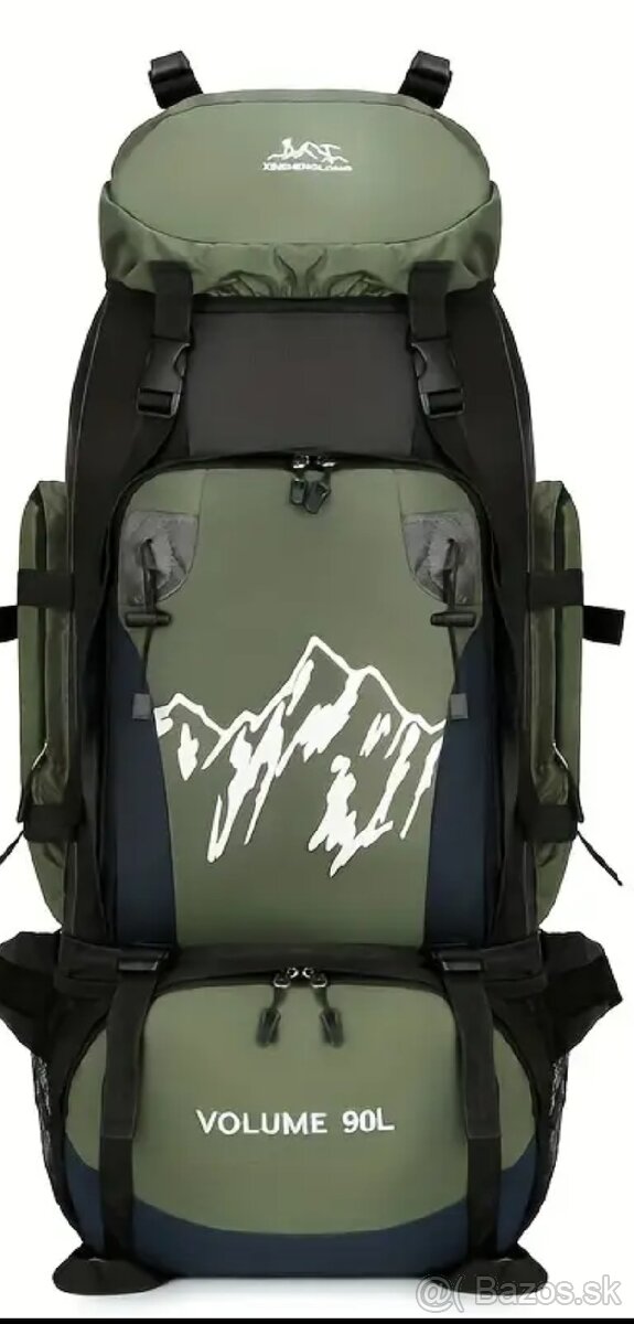 Nový 90L turistický batoh / ruksak zelený