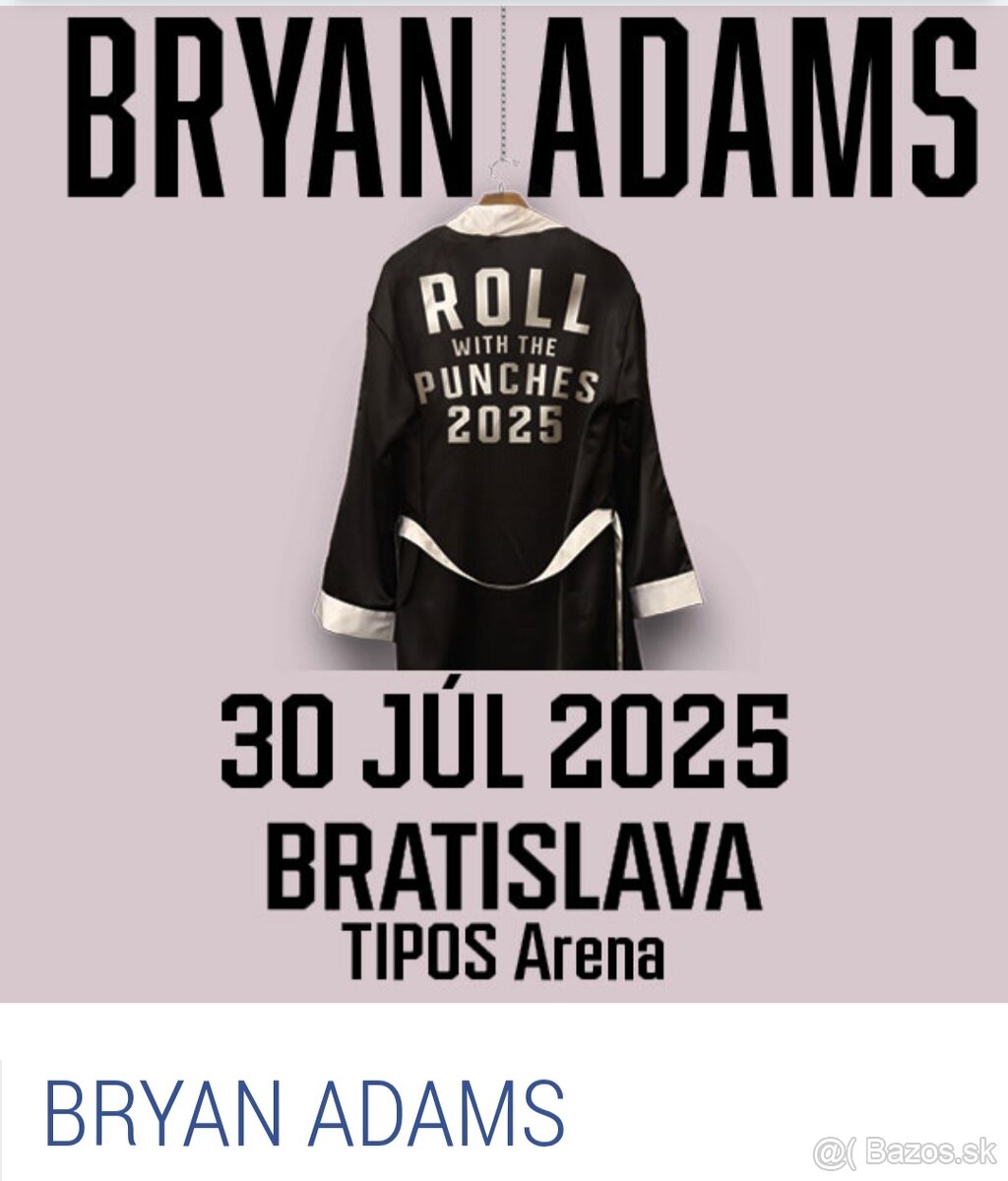 2x listok na koncert Bryana Adamsa