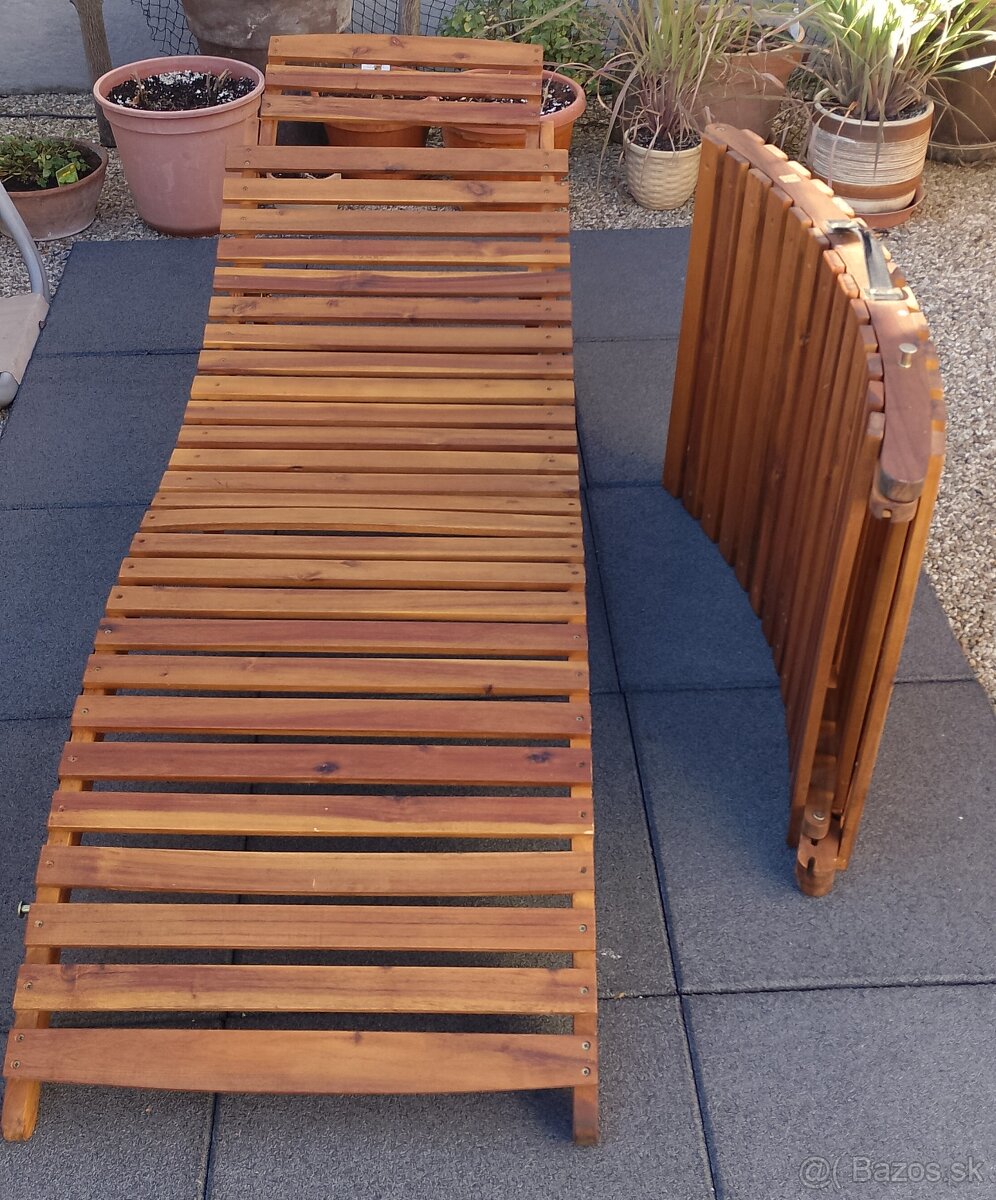 Skladacie drevené lehátka - 2ks