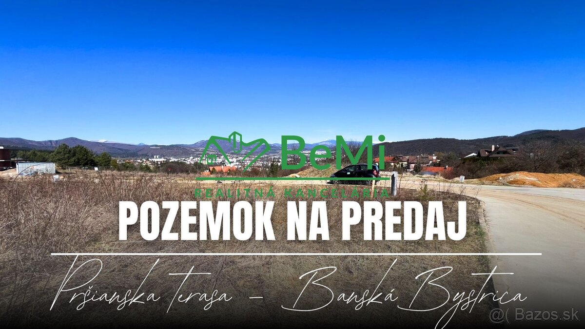 Stavebný pozemok 1208 m2, výhľad na mesto, Banská Bystrica