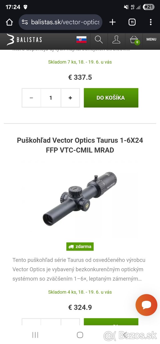 Puškohlad Vector Optics Taurus 1-6x24