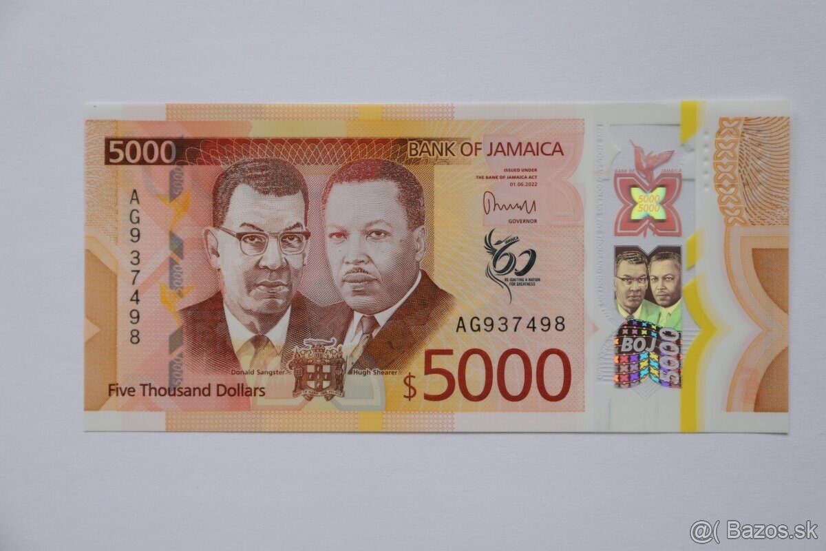 Unc bankovka Jamajka (plastová)