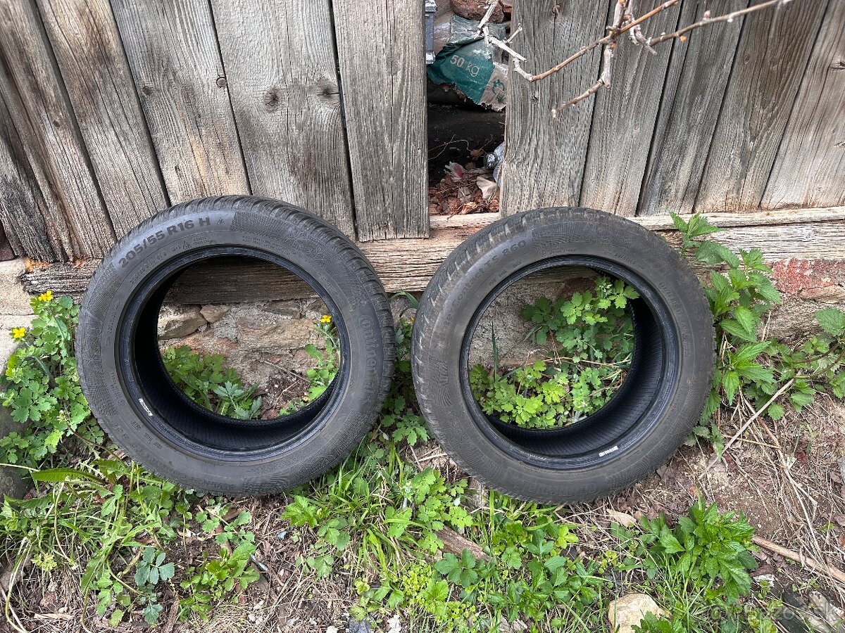 Pneumatiky 205/55 r16 continental zimne