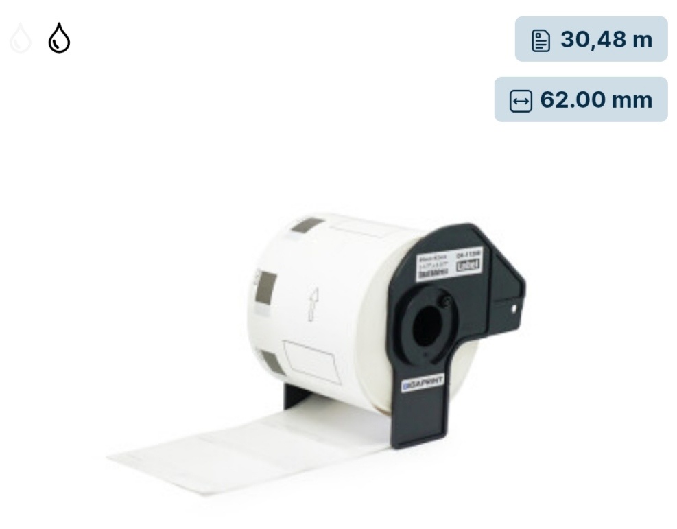 Nove rolky BROTHER DK-22205 62mm, dlzka 30,48 m.