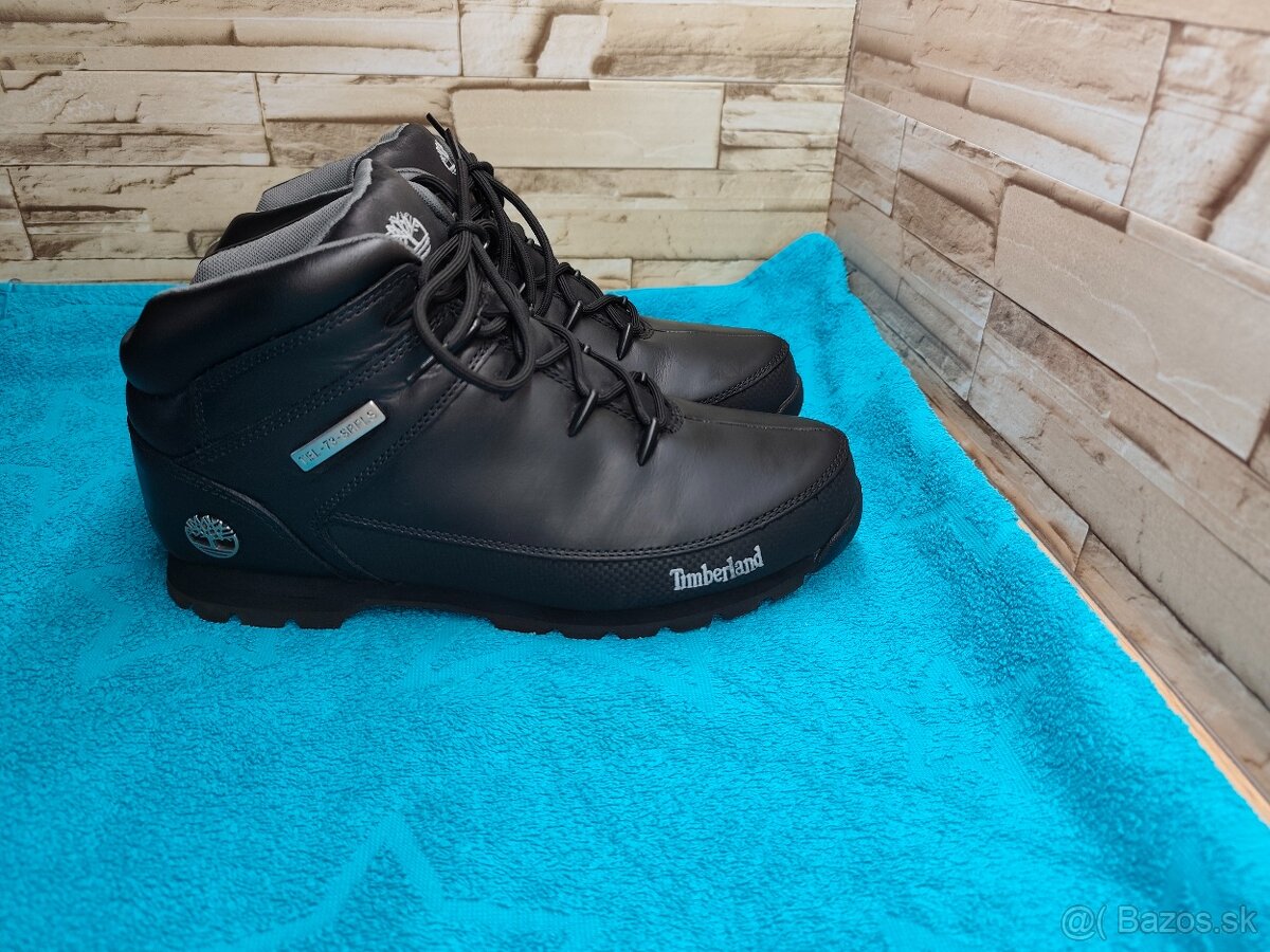Timberland 46 - pánske kožené čierne topánky