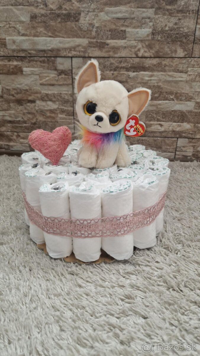 Plienková torta pre dievčatko