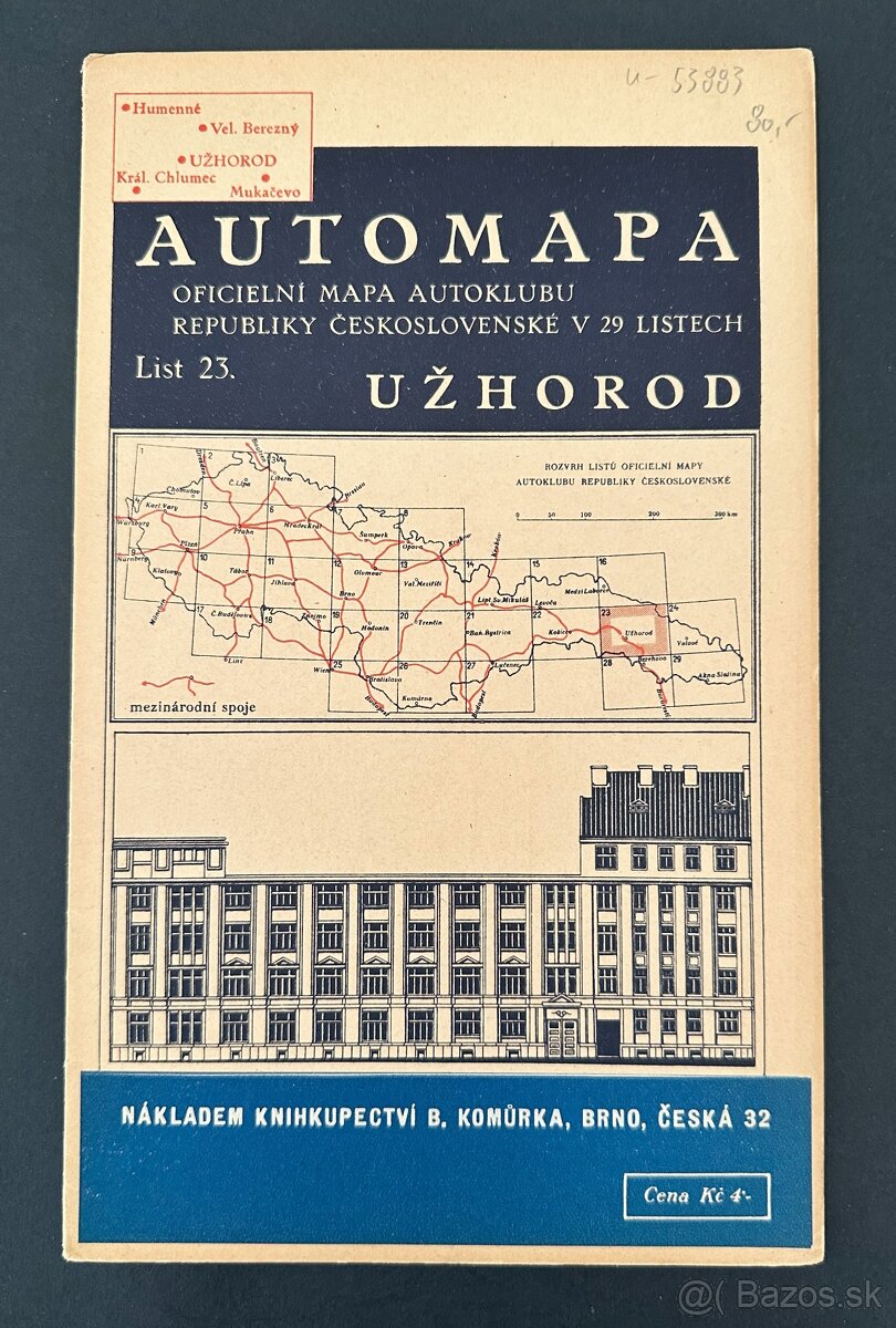 Automapa UH Autoklubu Republiky Československej 1928