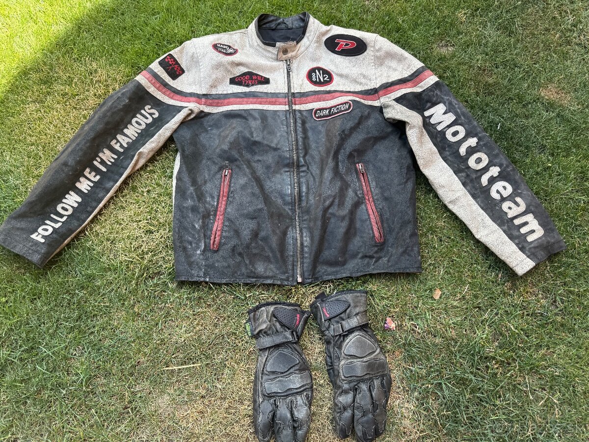 🏍️ Kožená motorkárska bunda SnapShot + rukavice Hein Gerick