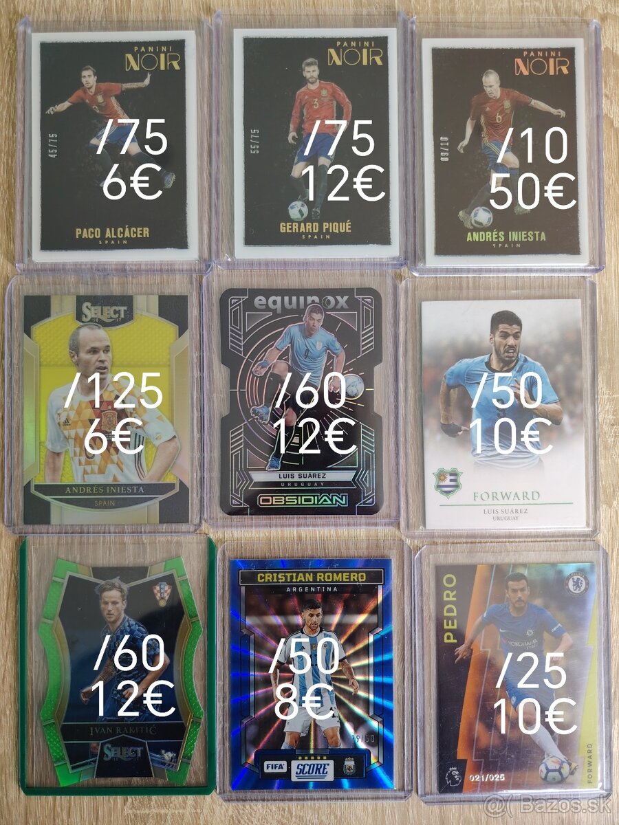 Limitované futbalové karty