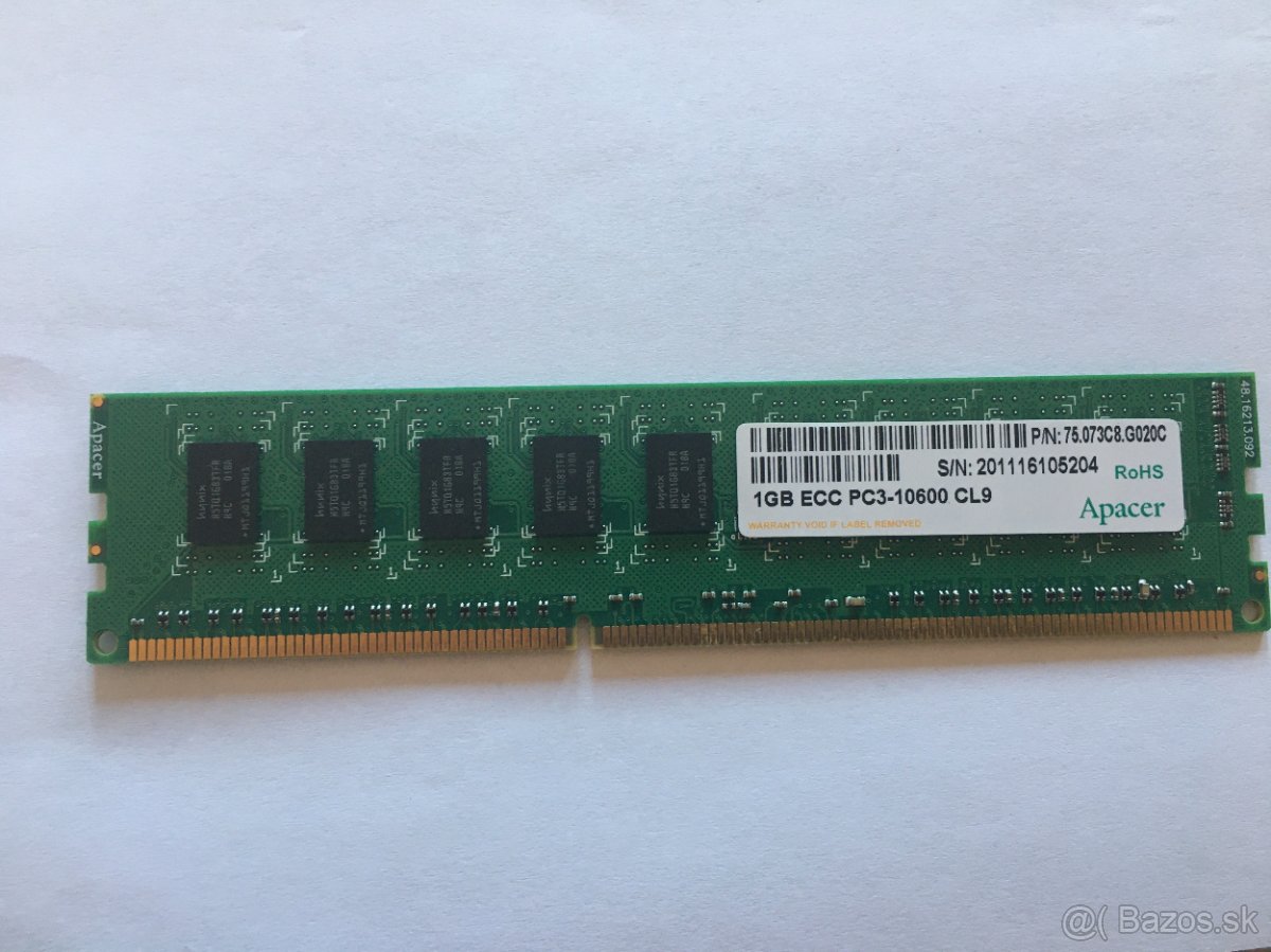 Predám pamäte Apacer 75.073C8.G020C DDR3-1333 1GB
