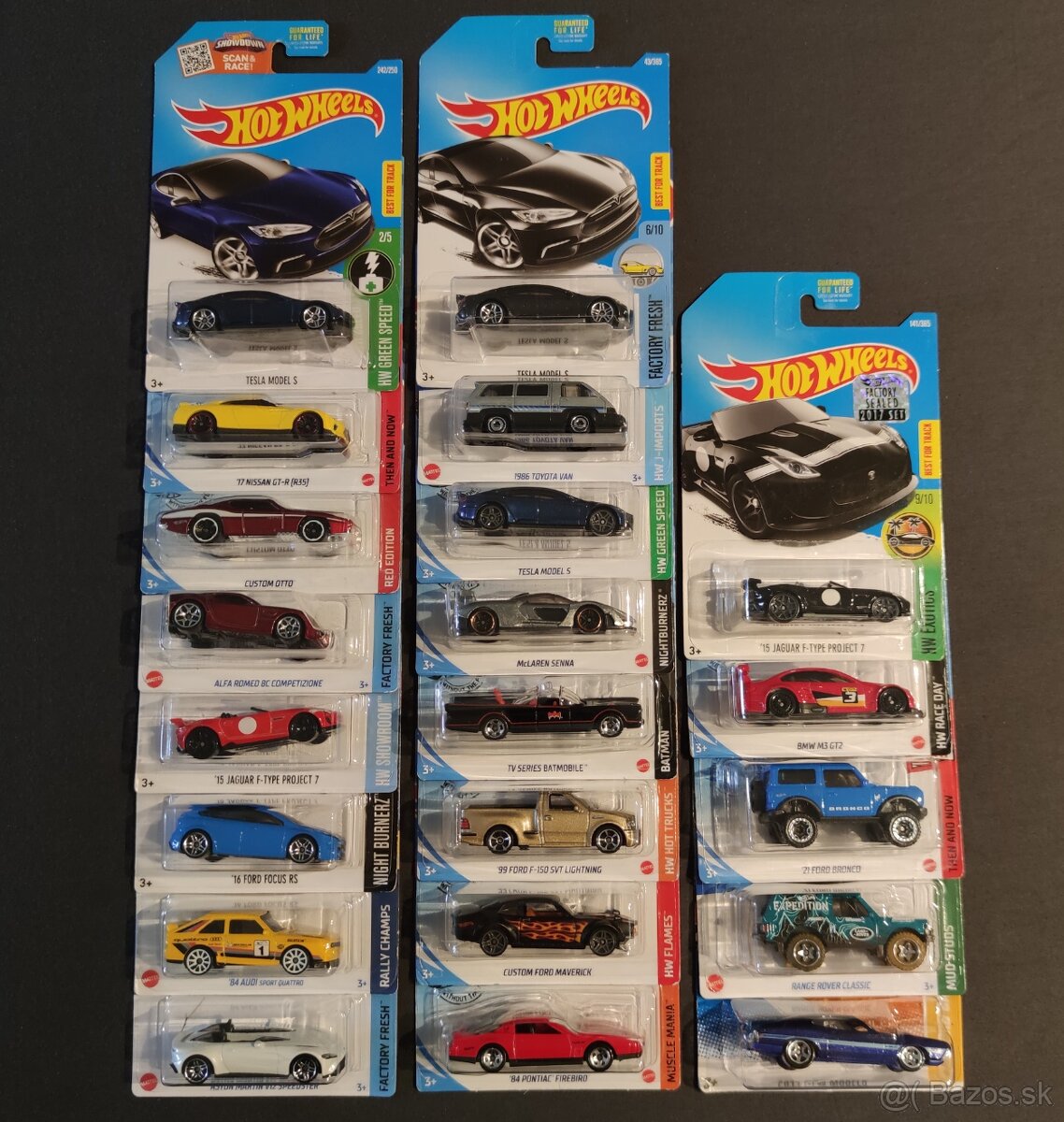 Hot Wheels mainliny na dlhých kartách