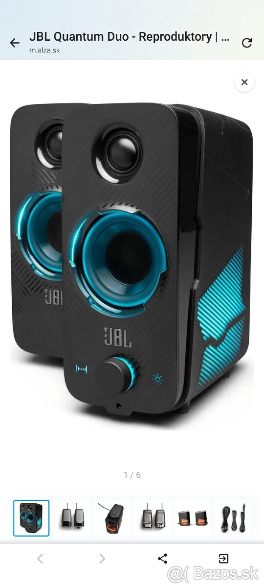 Aktívny herný box JBL Quantum Duo, 2.0, 20W