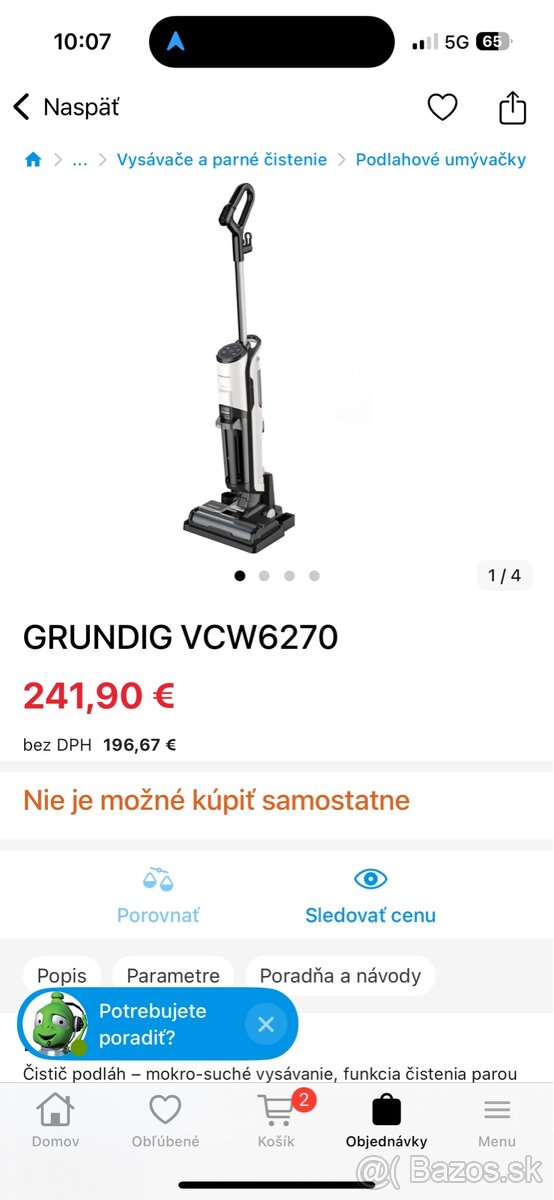 GRUNDIG VCW6270 podlahová umývačka