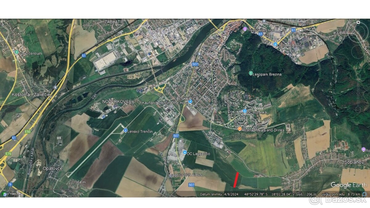 Predám veľký pozemok v Trenčíne celkovo 12 050 m2