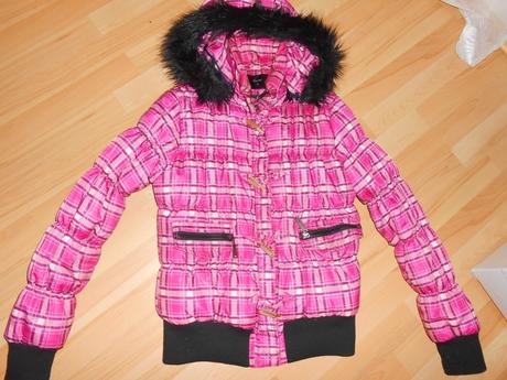 Ružová zimná bunda