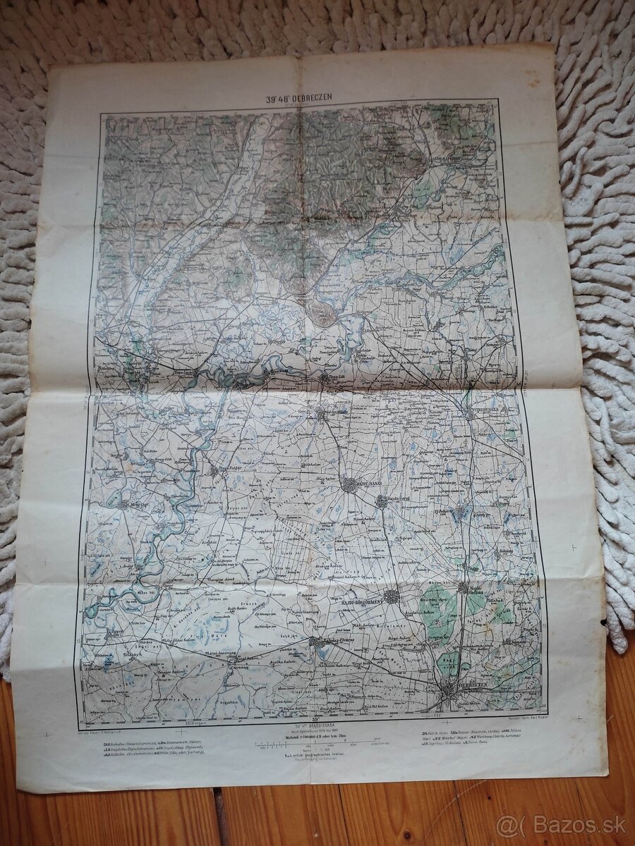 Stara mapa originál Rak.-Uhorsko 1908 Zemplín