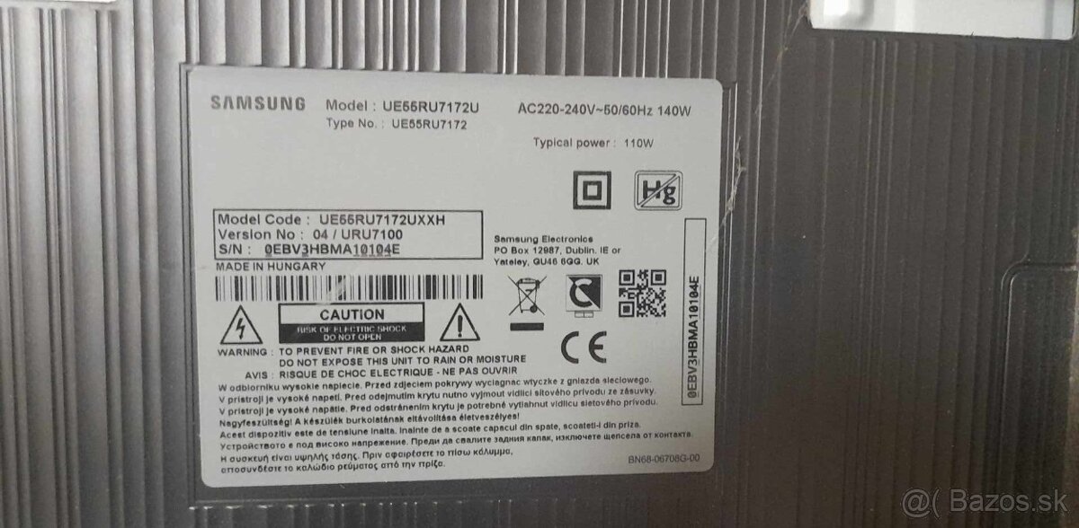 Náhradné diely na TV SAMSUNG UE55RU7172U
