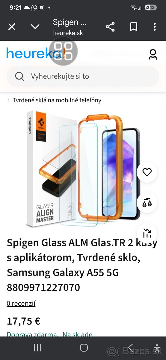 Spigen Glass ALM Glas.TR 2 kusy s aplikátorom, Tvrdené sklo,