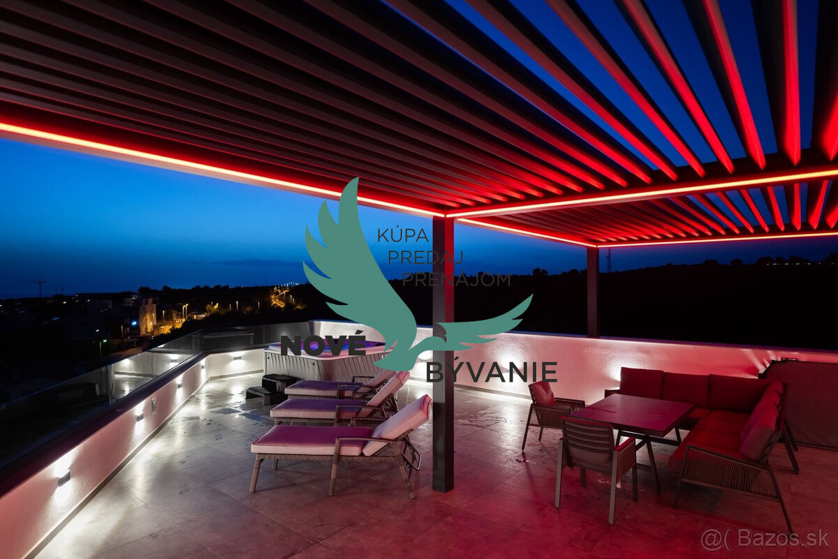 Chorvátsko - PETRČANE - exkluzívny penthouse, zariadený, pan