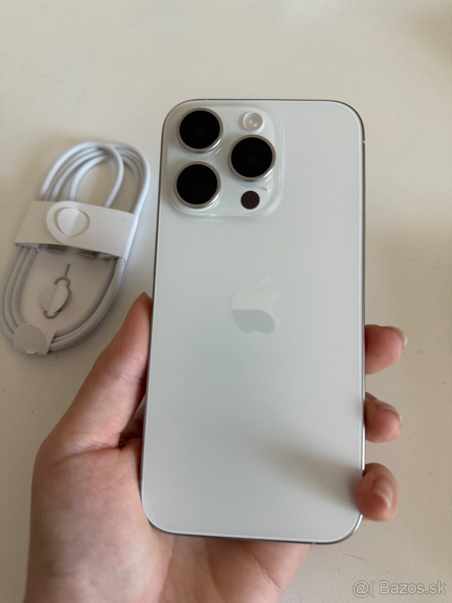 IPHONE 15 PRO (100% batéria) - biely