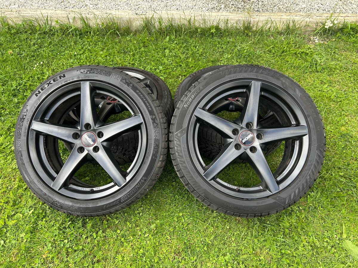Alu disky 5x108 R18, zimné pneumatiky 235/45 R18, Peugeot