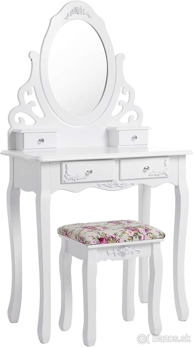 Toaletný stolík so zrkadlom a taburetkou / SONGMICS
