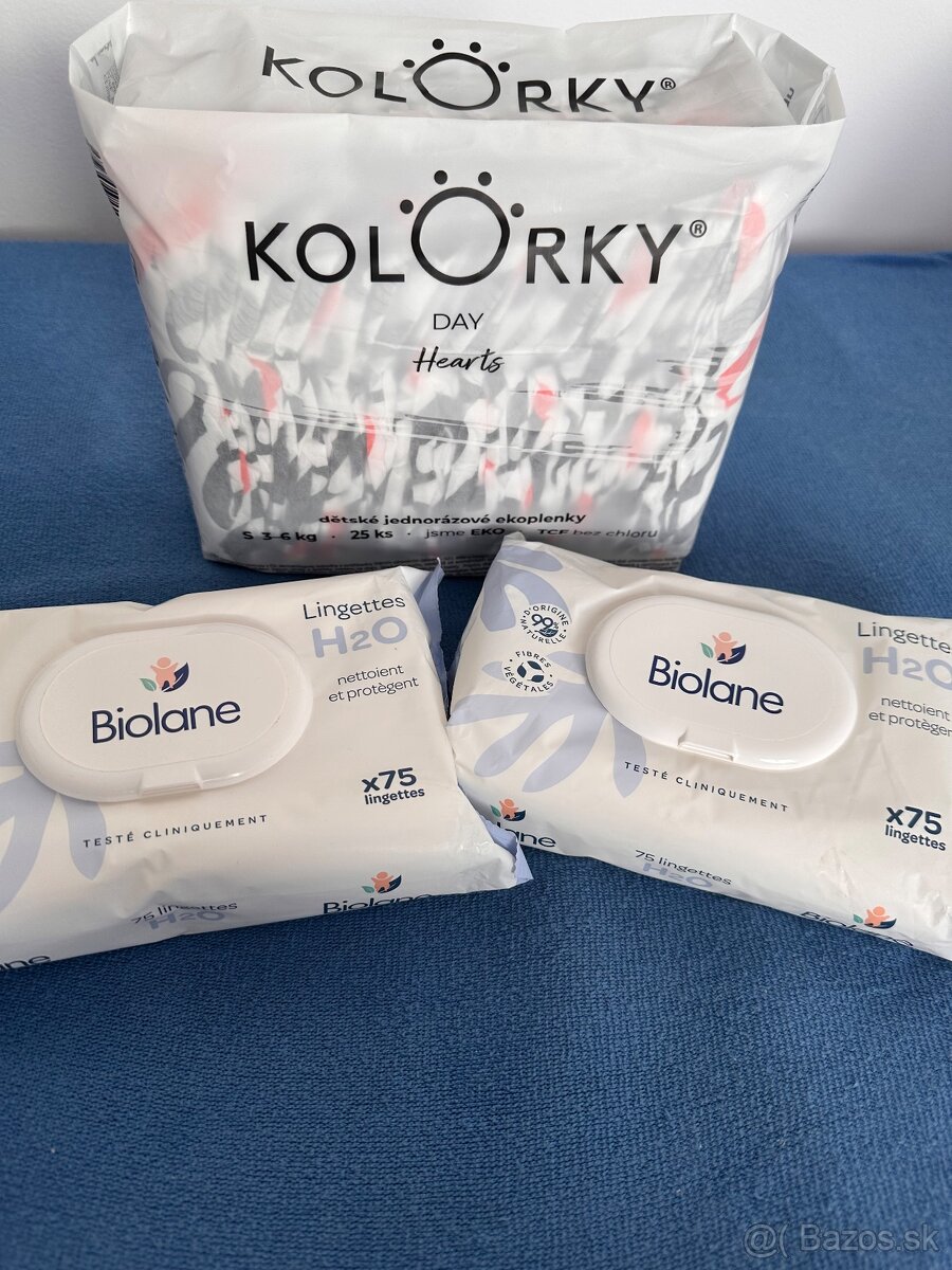 Plienky kolorky a vlhcene utierky biolane