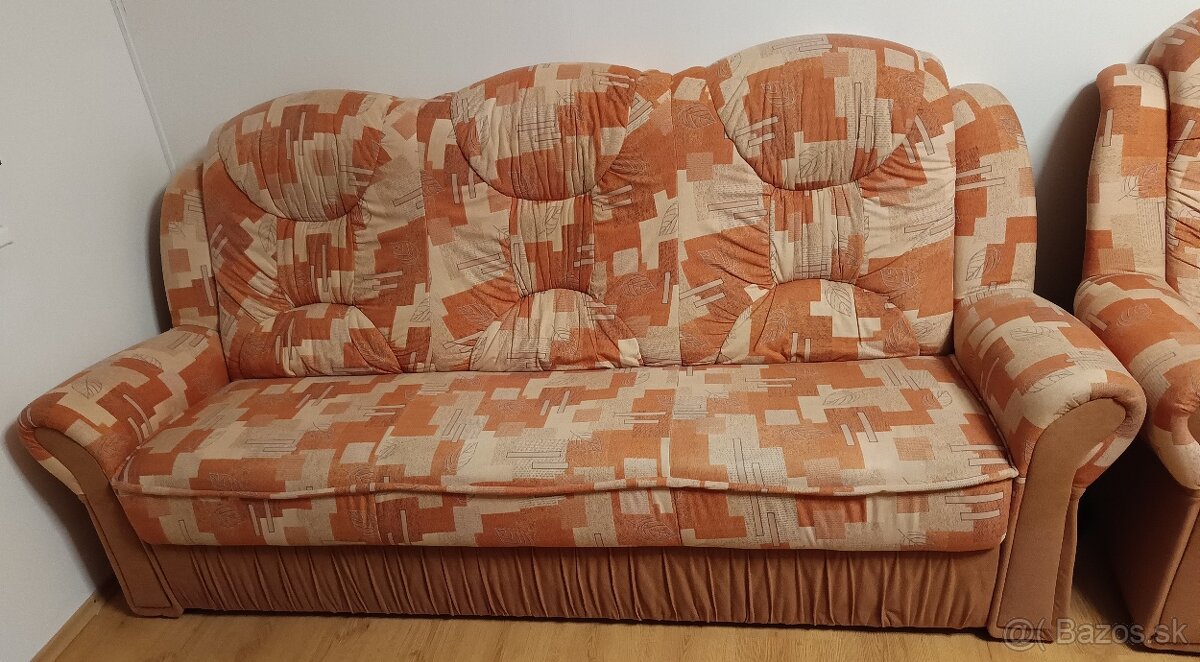 Predám  zachovalu sedačku 3+1+1 sedacia súprava