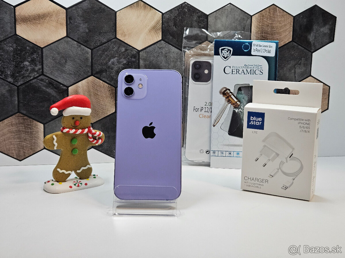 iphone 12 64GB Fialový | 100% ZDRAVIE