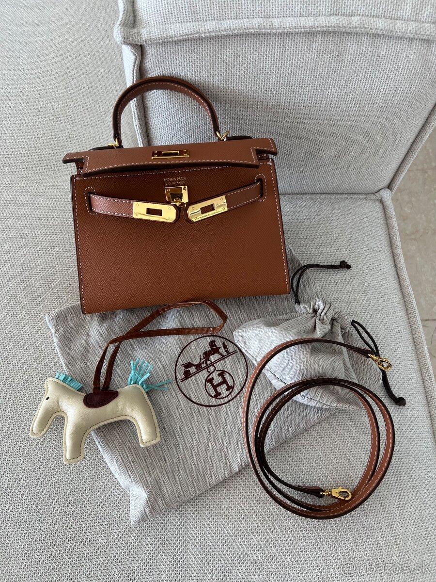 Hermes kelly mini kabelka hnedá