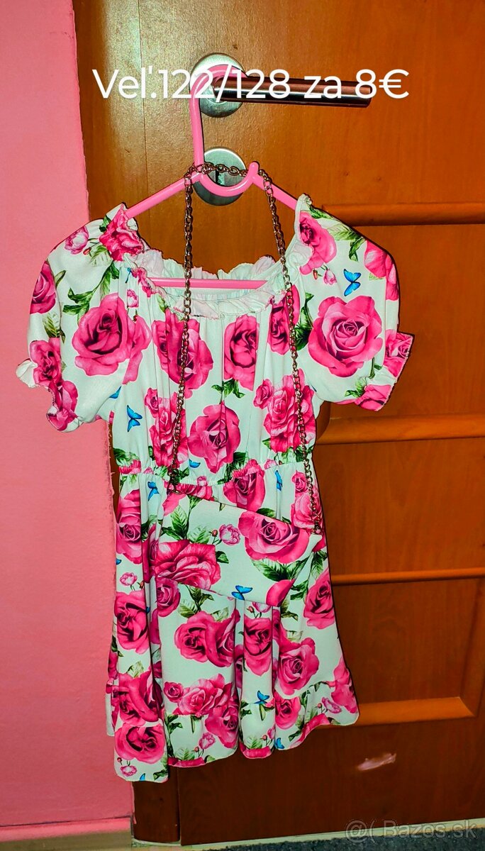 Letné šatky s kabelkou veľ 122/128