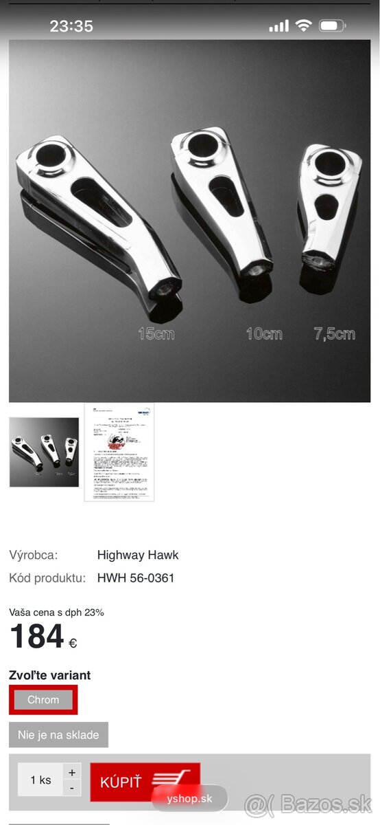 Predstavec HIGHWAY HAWK 150mm