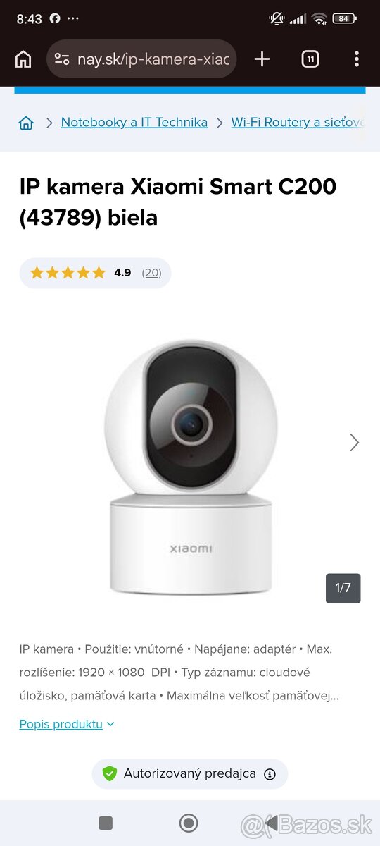 IP kamera Xiaomi Smart C200