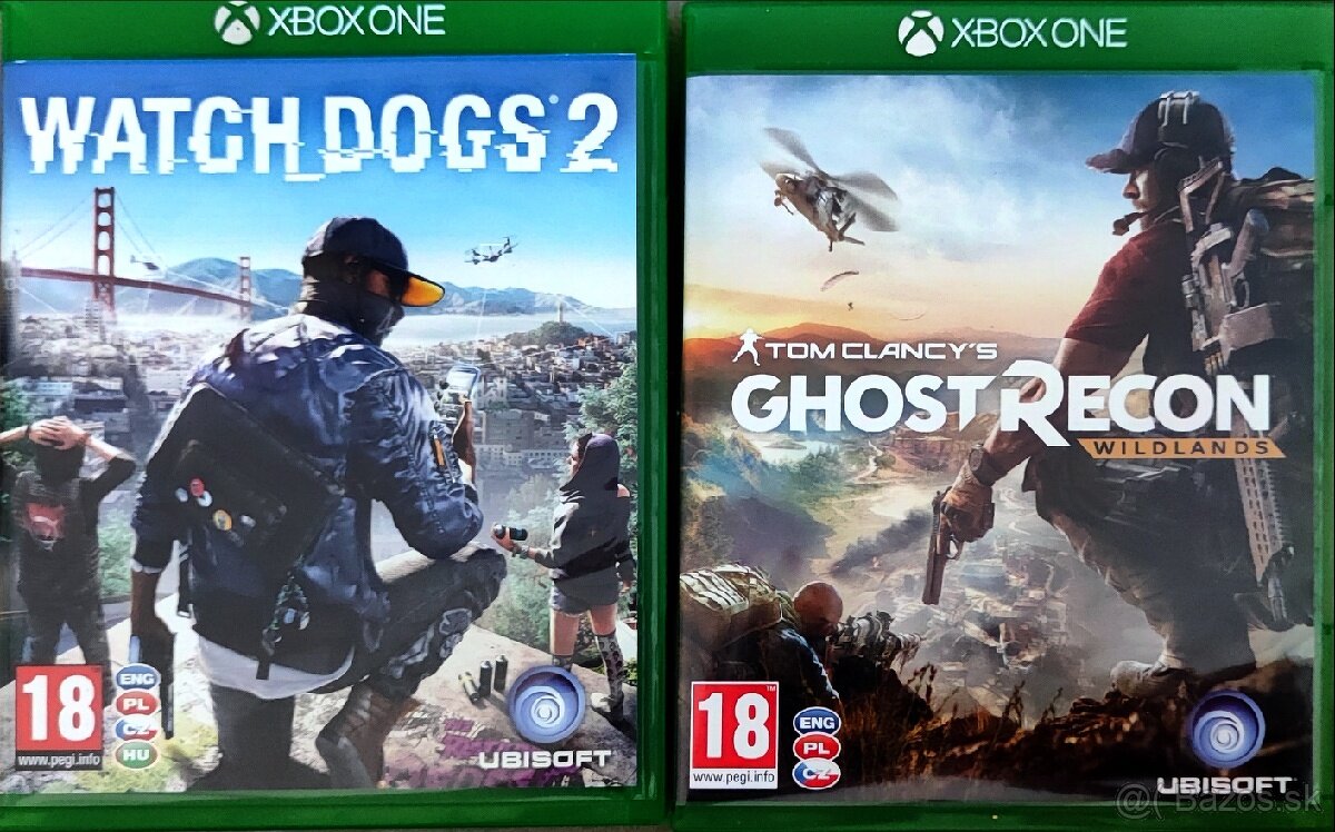 Predám hry Watch Dogs 2 a Ghost Recon Wildlands