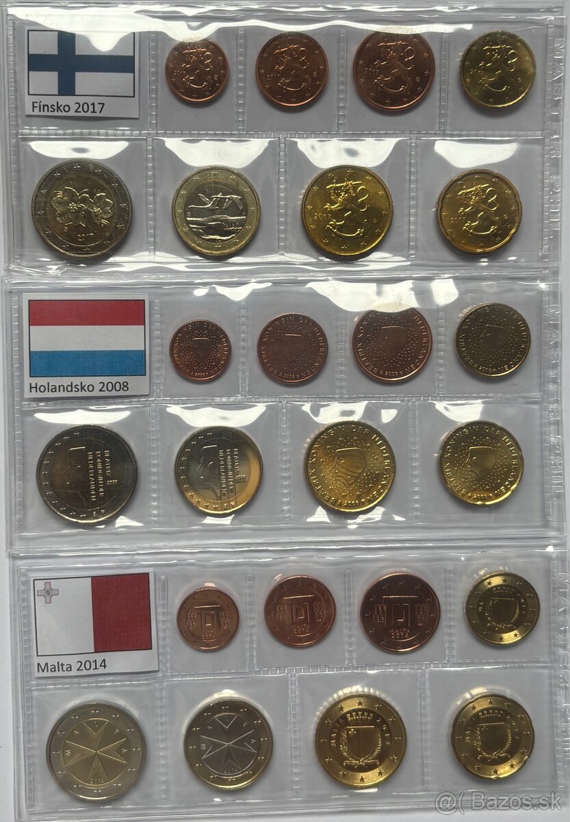 Sady eurominci 1 cent - 2 euro v UNC kvalite