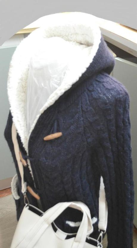 Zara knit predĺžený sveter s kožušinkou S/M