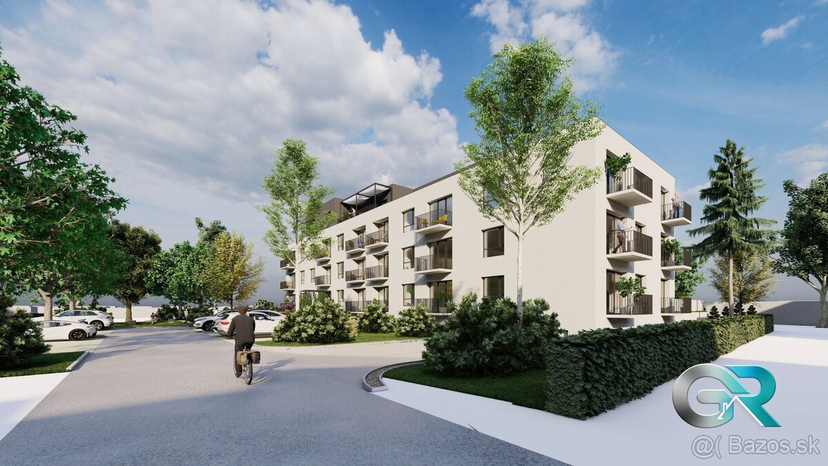 Novostavba 4 izbový byt Bolešov na predaj, 93m2, záhradka 92