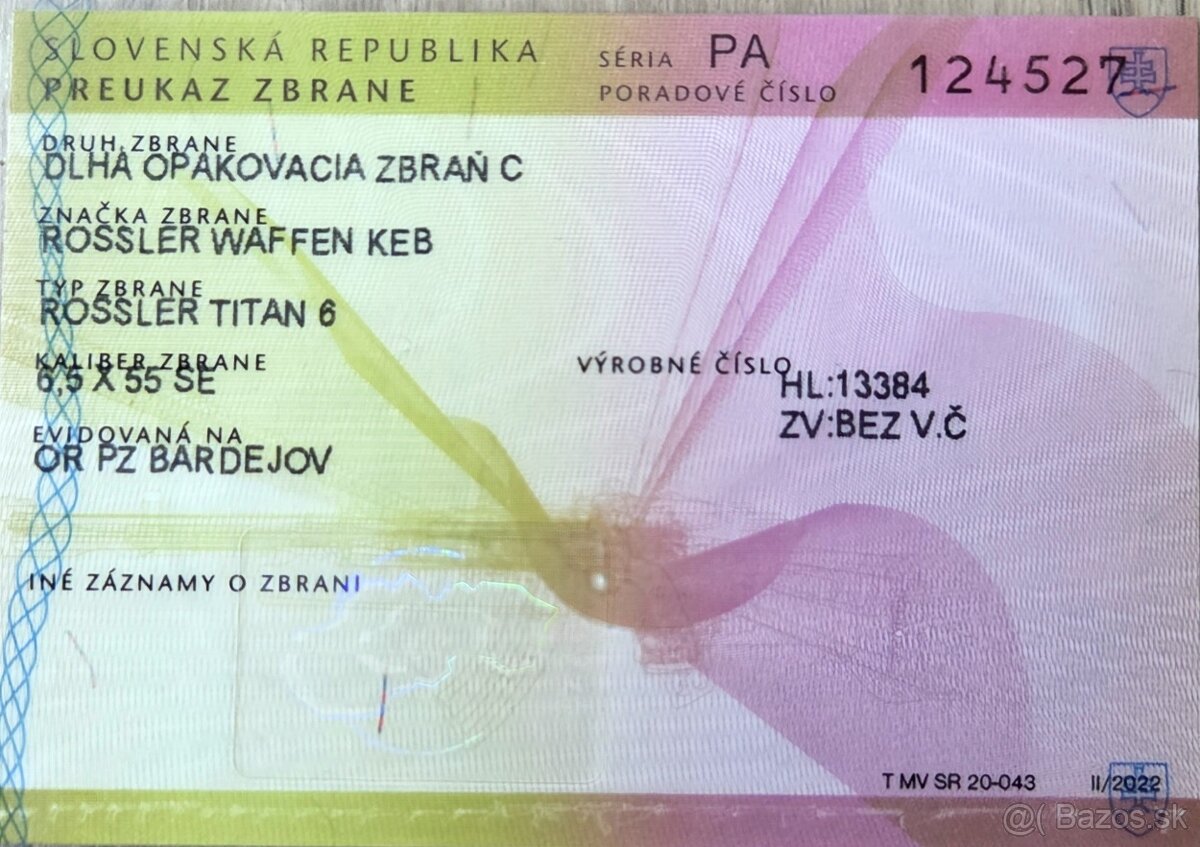 Predám guľovnicu Rossler 6,5x55