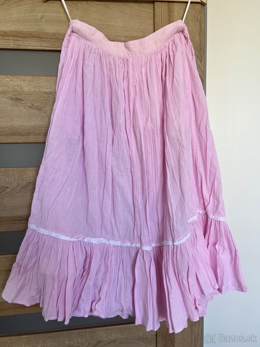 Nová ružová midi sukňa