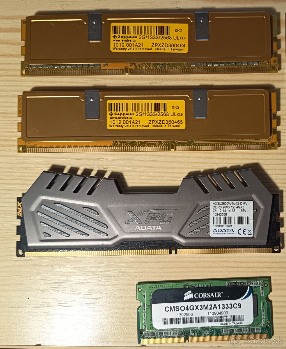 2x2GB, 1x GB DDR3
