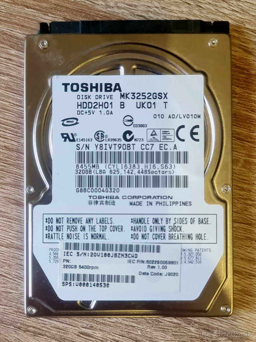 TOSHIBA 320GB HDD 2.5 MK3252GSX