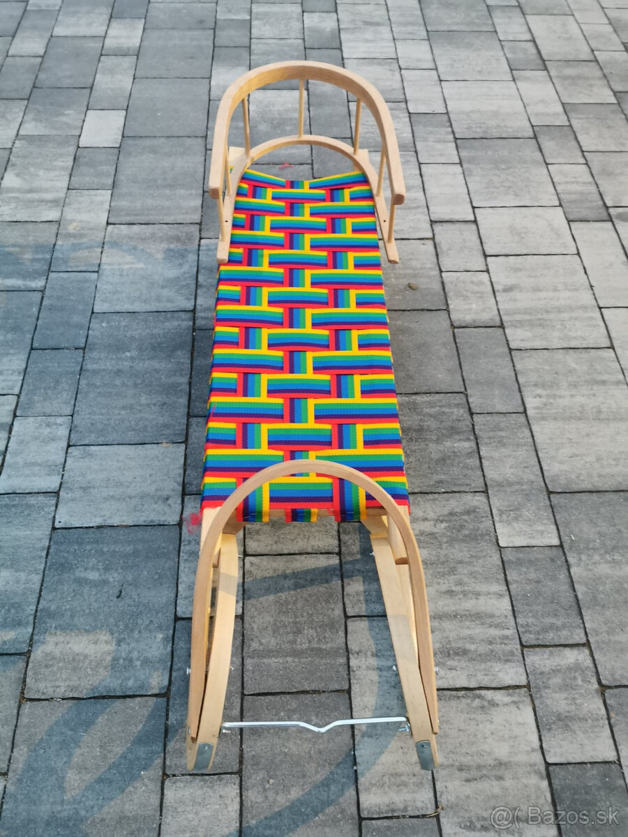 Drevené sánky 120cm s operadlom