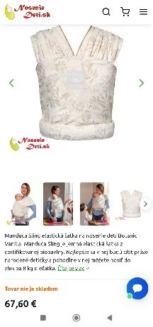 Manduca šatka Botanic Vanilla limited