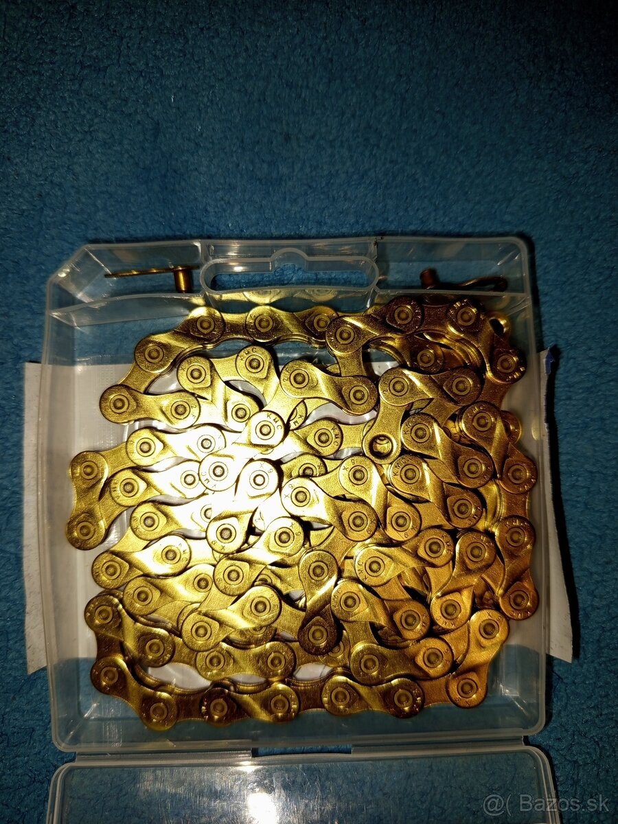 KMC X9 gold reťaz + rýchlospojky