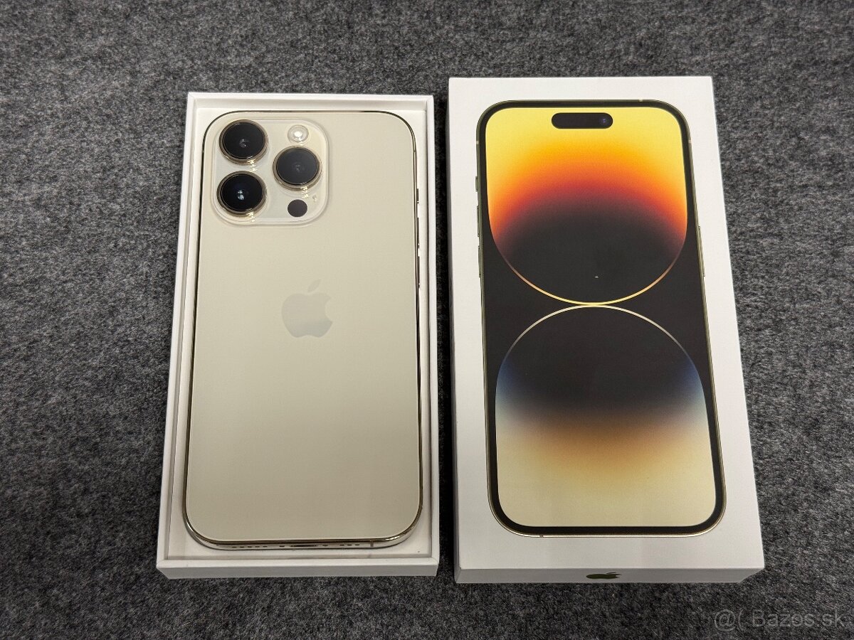 iPhone 14 Pro 128GB zlatý - luxusní stav