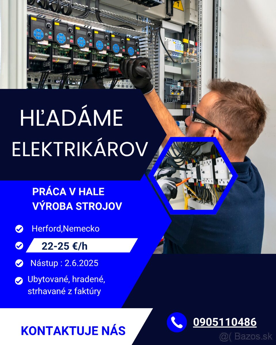 Práca pre elektrikárov na živnosť Nemecko